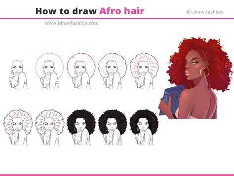 how to draw an afro